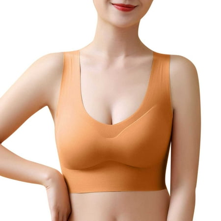 

Womens Sports Bras Women s Full Coverage Floral Lace Underwired Bra Plus Size Non Padded Comfort Bra(XL Orange)