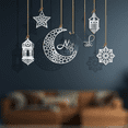 thumbnail image 5 of Colgante de decoración navideña con espejo acrílico estéreo con forma de luna y estrella, 5 of 5