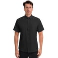 thumbnail image 4 of Unique Bargains Men's Short Sleeve Lightweight Business Formal Button Down Shirt XL Black, 4 of 6