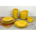 thumbnail image 3 of 10 Strawberry Street Wazee Matte 16 Piece Coupe Dinnerware Set, Honey Gold, 3 of 9
