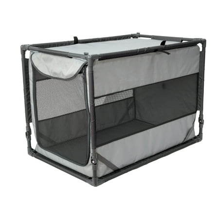 Sport Pet Designs Portable Folding Dog Kennel, Gray, Large