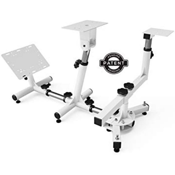 Arozzi Velocita Universal Racing Simulator Cockpit Compatible with Most Racing Sim Gear and Gaming Chairs Collapsible Telescopic and Portable - White