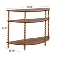 thumbnail image 2 of Creative Co-Op 3-Tier Curved Accent Table with Beveled Shelves and Doweled Legs, Walnut Finish, 2 of 4