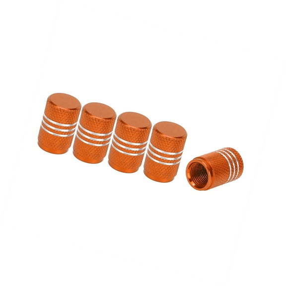 Motoforti Tire Valve Stem Caps 16MM Car Wheel Valve Cap Copper Orange for Car Bike Motorcycle Truck 5 Pcs
