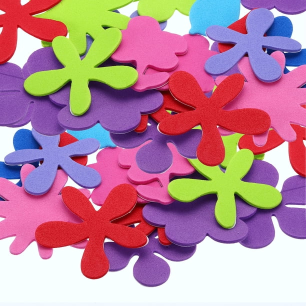Uxcell Foam Stickers,4Pack 84Pcs EVA Self Adhesive Foam Shape Stickers,Blossom Style