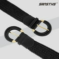 thumbnail image 5 of Women Braided Rattan Wide Belt Woven Waist Belt With Half-Circle Buckle for Summer Dress Jeans Pants, 5 of 7