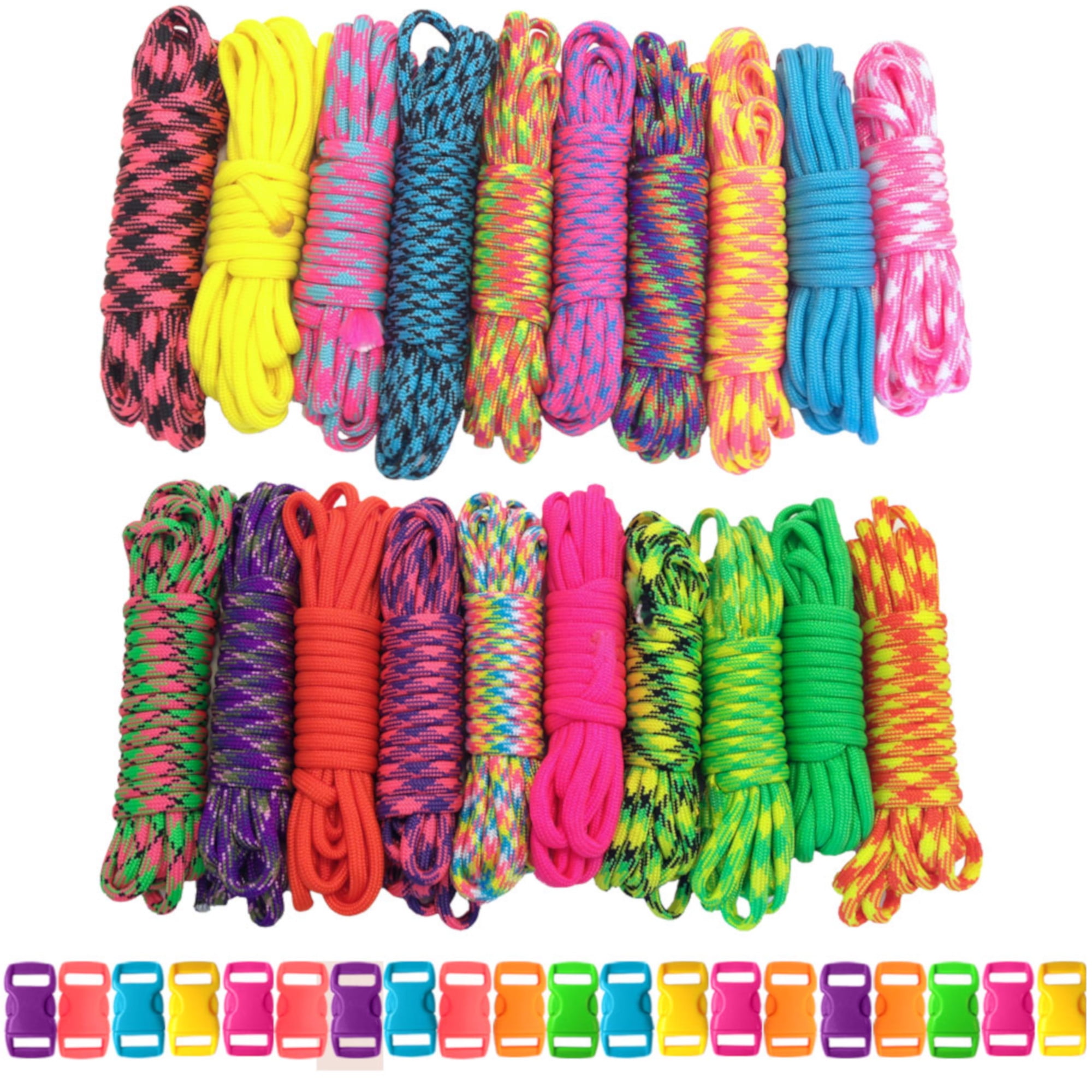 16 Colors Paracord Cord 550 Paracord Bracelet Crafting Combo Kits with Instruct 