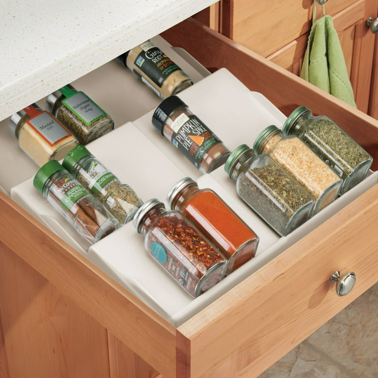Expandable Spice Drawer Organizer Rack, Seasoning Storage Shelf, Kitchen  Cabinet, Countertop Pantry, 4 Tier