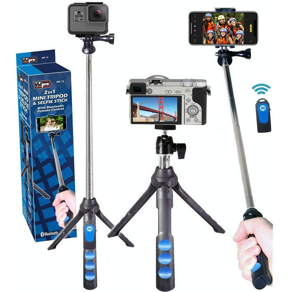 Vidpro MP15 2in1 Mini Tripod/Selfie Stick with Bluetooth Remote
