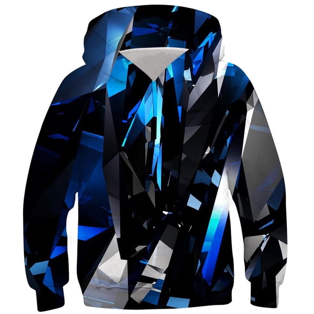 Chemise à Manches Longues pour Enfants avec Imprimé à Motifs, Col Rond, Sweat à Capuche Cool pour Garçon