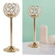 thumbnail image 5 of Candelabros de pilar de cristal, centros de mesa de velas verde azulado, candelabro de mesa 24cm Dorado, 5 of 9