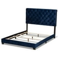 thumbnail image 4 of Baxton Studio Candace Luxe and Glamour Navy Velvet Upholstered King Size Bed, 4 of 8