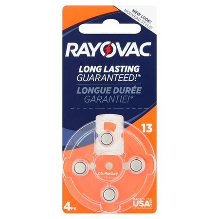 Rayovac Hearing Aid Batteries, Size 13, 4 ct