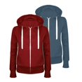 thumbnail image 2 of BiZtdJrK 2 Pack Womens Slim Fit Sweatshirt Jackets Casual Zip Up Long Sleeve Hoodies Fall Winter Hooded Cardigans Coats with Pockets Lightning Sale Navy M, 2 of 3