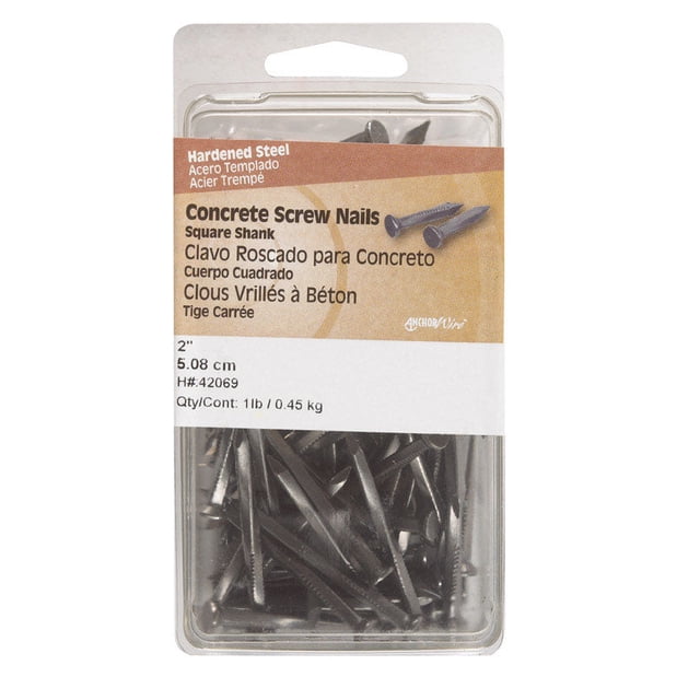Nail Hillman Concrete Steel, mango plano, cuadrado, 2 cm de largo, 0,45 kg