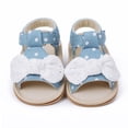 thumbnail image 4 of Aayomet Girls Open Toe Bowknot Shoes First Walkers Shoes Summer Toddler Flat Sandals Girls Sandals Size 3,Blue 4, 4 of 5