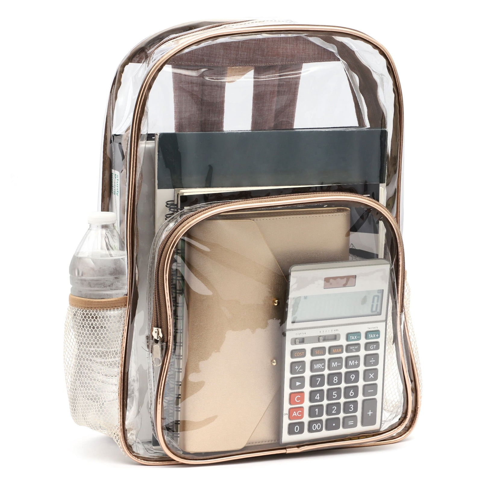 rose gold clear backpack