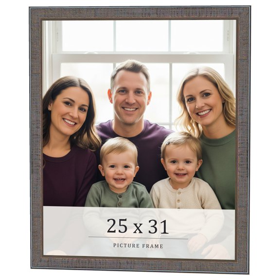 25x31 Frame Blue Kingsley Pewter Solid Wood Picture Frame Width 0.75 Inches |Interior Depth 0.5