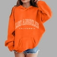 thumbnail image 2 of Caqnni Girl Long Sleeve Hoodies Pullover Sweatshirt Sweater Outfits Letter Print Casual Clothes Y2K Hoodie (120,Z094-Orange), 2 of 4