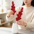 thumbnail image 4 of 5 Pcs Artificial Red Berry Picks for Christmas Tree,8.66 inch Red Berries Stems,Christmas Holly Berry Branches,Xmas Berries Branches Decoration,Faux Holly Berry Twigs for Xmas Tree Ornaments,Z-Red, 4 of 7