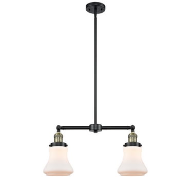 Innovations Lighting 209-BAB-G191-LED Bellmont-7W 2 LED Chandelier in Traditional Style-21 Inches Wide by 10 Inches High   Black Antique Brass Finish with Matte White Glass