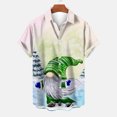 thumbnail image 2 of JURANMO St. Patrick's Day Shirts for Men Short Sleeve Button Down Shirts,Men's 2025 Trendy Shamrock Leprechaun Pattern Printed Tops Casual Loose Lapel Collar Tee with Front Breast Pocket, 2 of 6