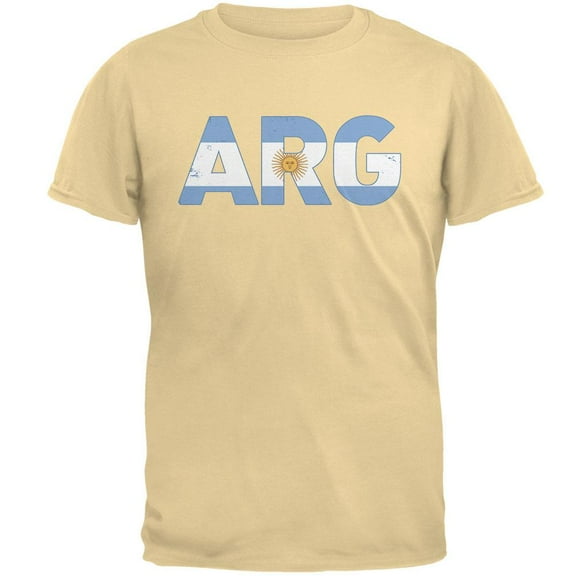 World Cup ARG Argentina Distressed Yellow T-Shirt - Large
