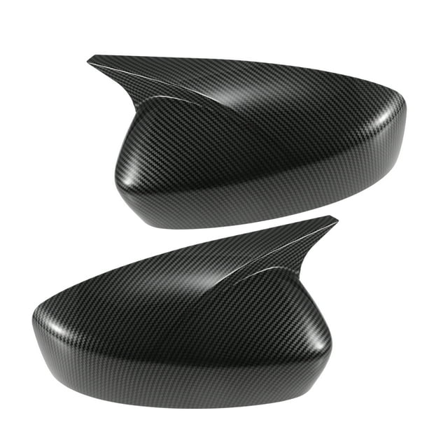 Unique Bargains Pair Car Rear View Driver Passenger Side Mirror Cover Cap Overlay Black Carbon Fiber Pattern for Mazda 3 Axela 14-19 Mirror Guard Covers Exterior Trim