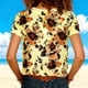 thumbnail image 4 of Tejiojio Women's V-Neck Loose Fit Solid Color Blouse Short Sleeve Button-Down Casual S-2XL, 4 of 9