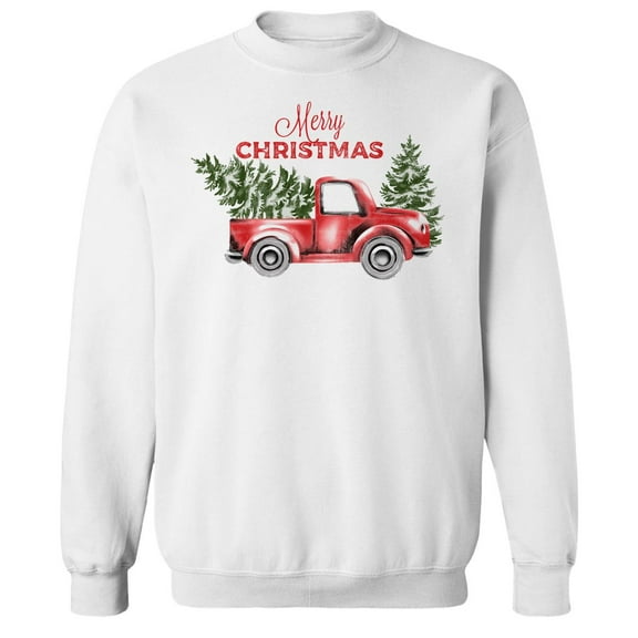 Haywood & Main Merry Christmas 2 Graphic White Men's Cotton Pullover Sweatshirt