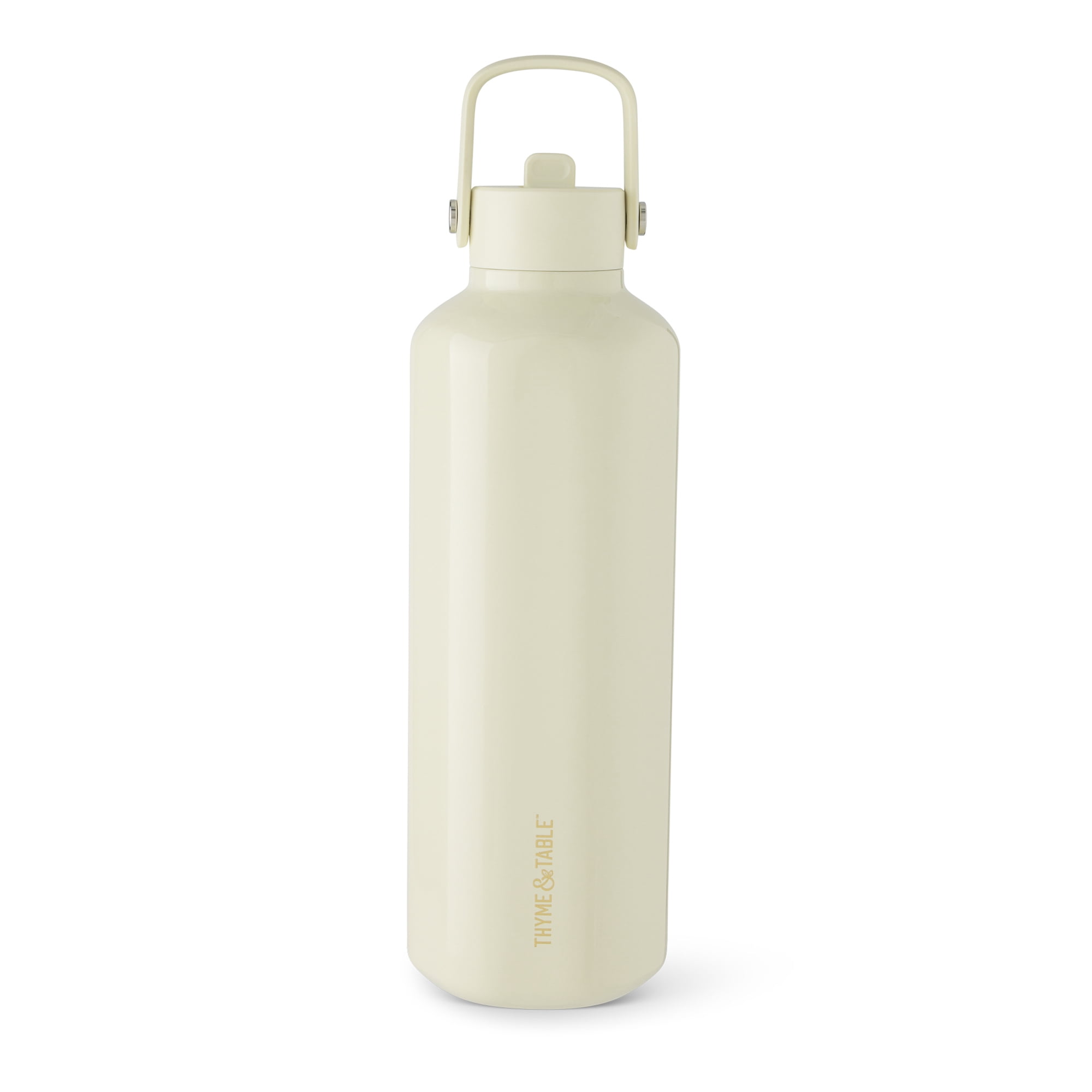 Thyme & Table 32oz Stainless Steel Cleo Bottle with Straw, Cream