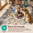 thumbnail image 4 of Design&I 6'x9' Washable Area Rug Long Boho Hallway Distressed Geometric Border Entryway Hallways for Living Room, Family Indoor, Oversized Skid-Resistant, 4 of 7