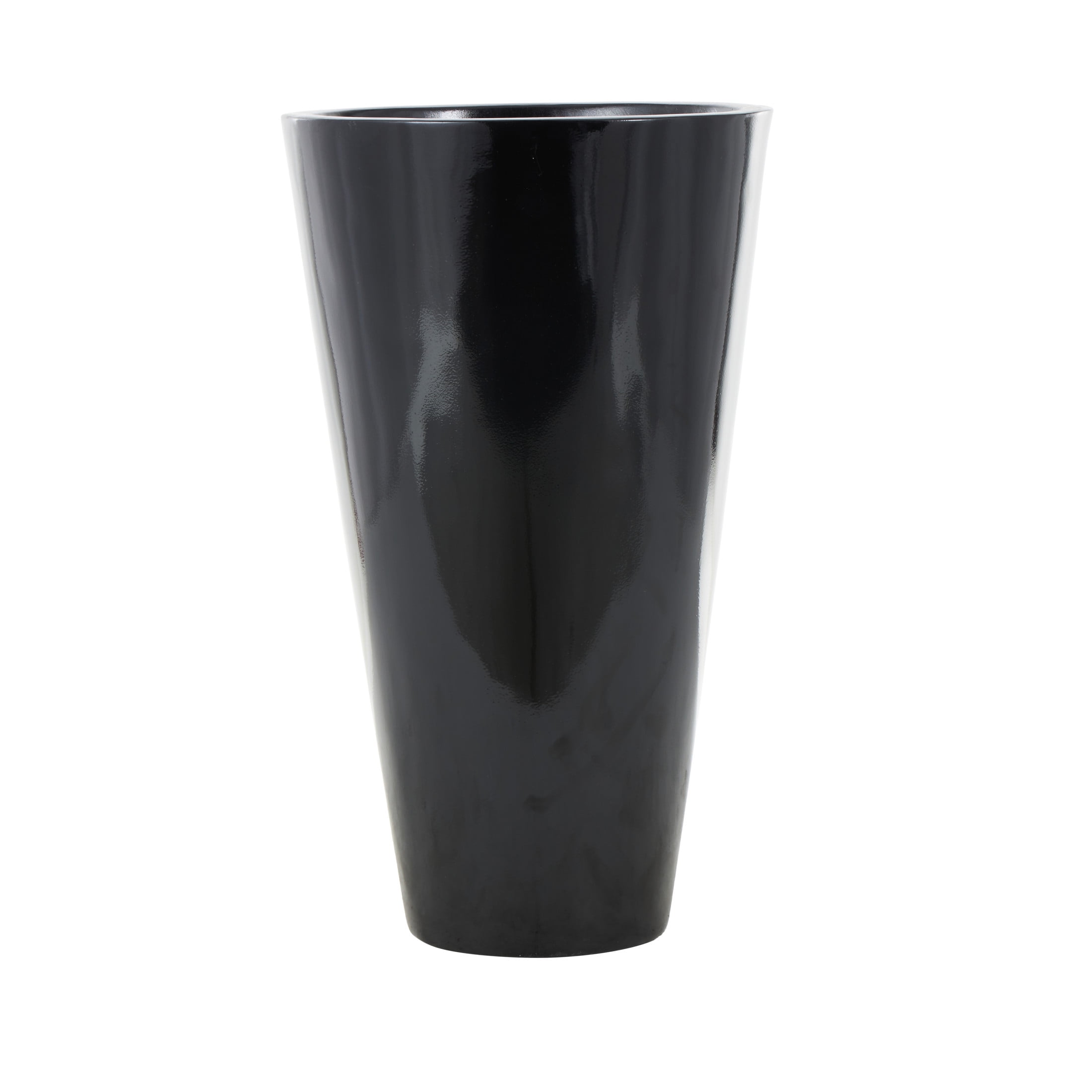 DecMode 35" Floor Black Fiberglass Vase