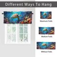 thumbnail image 6 of Turtle Kitchen Valance Curtains Ocean Animal Coral Seaweed Underwater World Window Valance for Living Room Bathroom Bedroom, Kitchen Valance Rod Pocket Window Decor Curtain 54 by 18 in, 1 Panel, 6 of 6