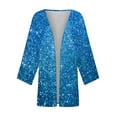 thumbnail image 5 of VEKDONE Womens Sparkly Sequins Cardigan Shrug Bolero Jacket Lightweight 3/4 Sleeve Open Front Knit Sweater Casual Outdoor Glitter Clubwear Cardigans, 5 of 5