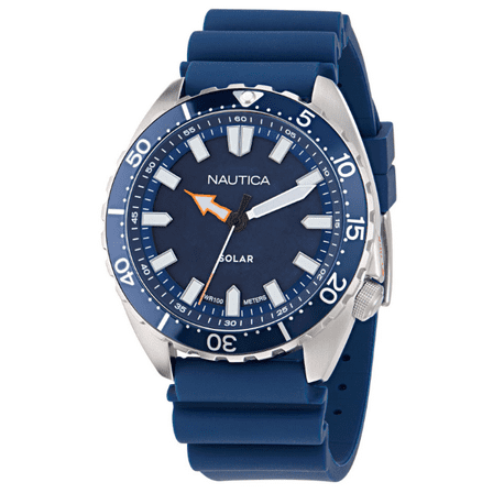 Nautica Men's Vintage Silicone Strap Analog Watch – Model NAPNVF401 – Classic Navy Dial, Durable Design, Water Resistant
