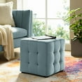 thumbnail image 3 of Modway Contour Tufted Cube Performance Velvet Ottoman in Light Blue, 3 of 5