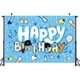 thumbnail image 1 of Fondo de fiesta de cumpleaños azul de 1,5 x 0,9 m - Vinilo decorativo para eventos y fotografía, 1 of 5