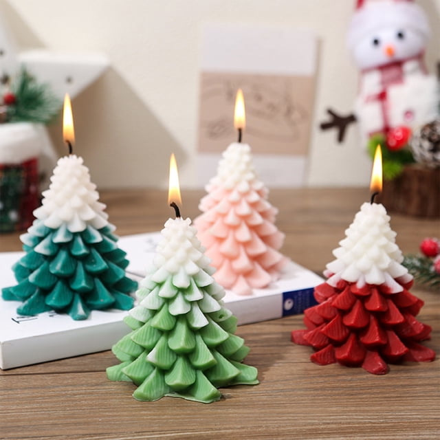 Xihbxyly Vela Aromática de Árbol de Navidad, Decoración Festiva Única, Aroma Duradero, Ambiente Festivo Cálido, Idea de Regalo Perfecta, Decoración Navideña para El Hogar, Tamaño 9X8X8 Cm