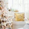 thumbnail image 6 of Moocorvic Christmas Snowflake Pillow Cover 18X18 Winter Holiday Decorative Gold Print Throw Pillow Covers for Sofa Couch Bed Living Room, 6 of 8