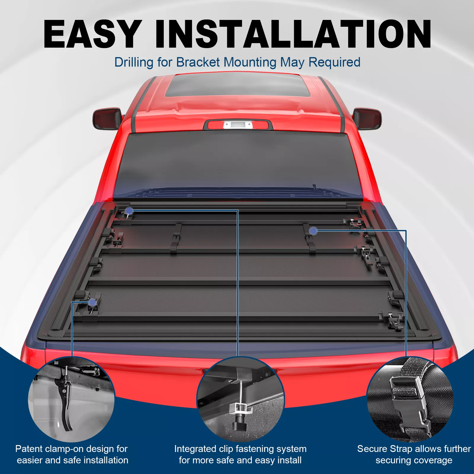 MOSTPLUS 6.4FT/6.5FT 4 Fold Soft Bed Tonneau Cover for 2003-2025 2026 Ram 1500 04-26 Ram 2500/3500 (No Ram Box)