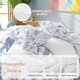 thumbnail image 3 of White Blue Spring Floral Duvet Cover Set, Summer Birds Botanical Soft Duvet Cover Full Size Bedding Set 4 Pieces, 1 Quiltcover and 2 Pillowcases with Zipper, 1 Bed Sheet for All Seasons, 3 of 9