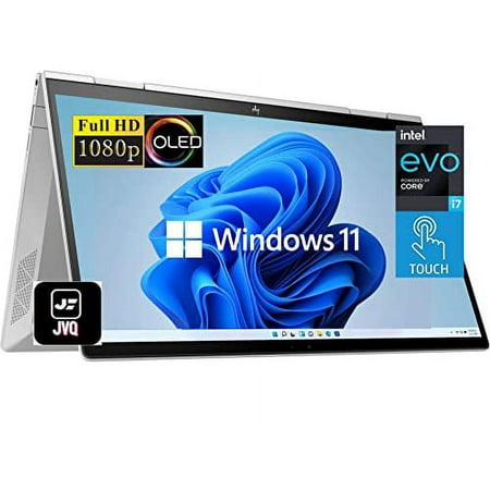2022 Newest HP Envy x360 2-in-1 Convertible Laptop, 13.3" FHD OLED Touchscreen, Intel Evo Platform i7-1195G7(up to 5.0 GHz), 8GB RAM, 512GB SSD, Backlit Keyboard, Fingerprint, WiFi 6, Windows 11+JVQ