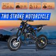 thumbnail image 4 of Floseru 49cc Kids Dirt Bike, Dirt Bikes for Kids and Adluts, 2-Stroke Mini Bike for Children Pocket Motorbike with Front Rear Disc Brakes,Gas Power Off Road Trail Motorcycle, 4 of 10