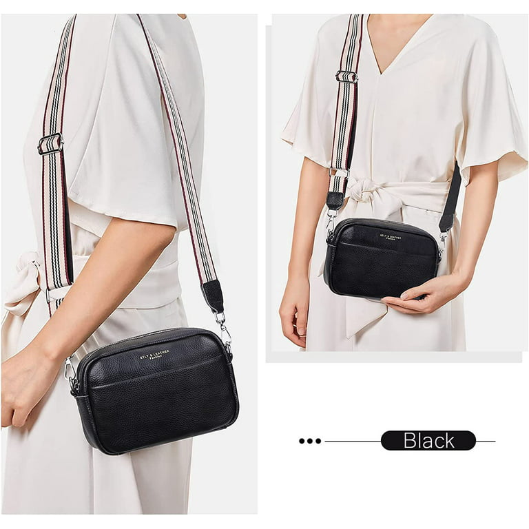 Yuanbang Crossbody Bag with Wide Strap Leather Shoulder Bag for Women Camera Purse Shoulder Handbag-Khaki, Women's, Size: 22*8*16CM, Beige