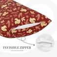 thumbnail image 3 of Uemuo Golden Squirrels Holiday Print Throw Pillow Case – Cozy & Soft Cushion Cover, Hypoallergenic Pillow Case for Sleeping, Perfect for Women with Envelope Closure-16"x24", 3 of 6