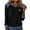 Summer Tops Black, variant on Womens Ribbed Spring Clothes, 3/4 Sleeve Shirts for Women Summer Casual Vintage Denim Patchwork Lapel Crewneck T-Shirts