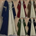 thumbnail image 4 of Women Medieval Retro Court Princress Cosplay Costume Long Dress Elegant Witch, 4 of 5