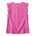 thumbnail image 5 of Karight Cotton Linen Tank Tops for Women V Neck Ruffle Sleeveless Gauze Shirts Flowy Boho Blouses Summer Dressy Casual Camisole, 5 of 8