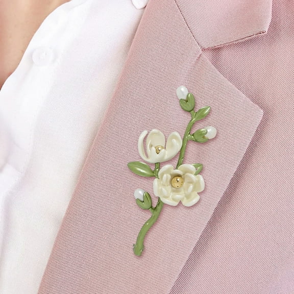 Yesbay Women Brooch Flower Shape ,Suit Coat Collar Hat Scarf Decoration Clothes Pin Prom Party Garment Jewelry